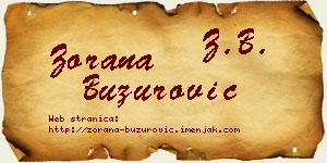 Zorana Buzurović vizit kartica